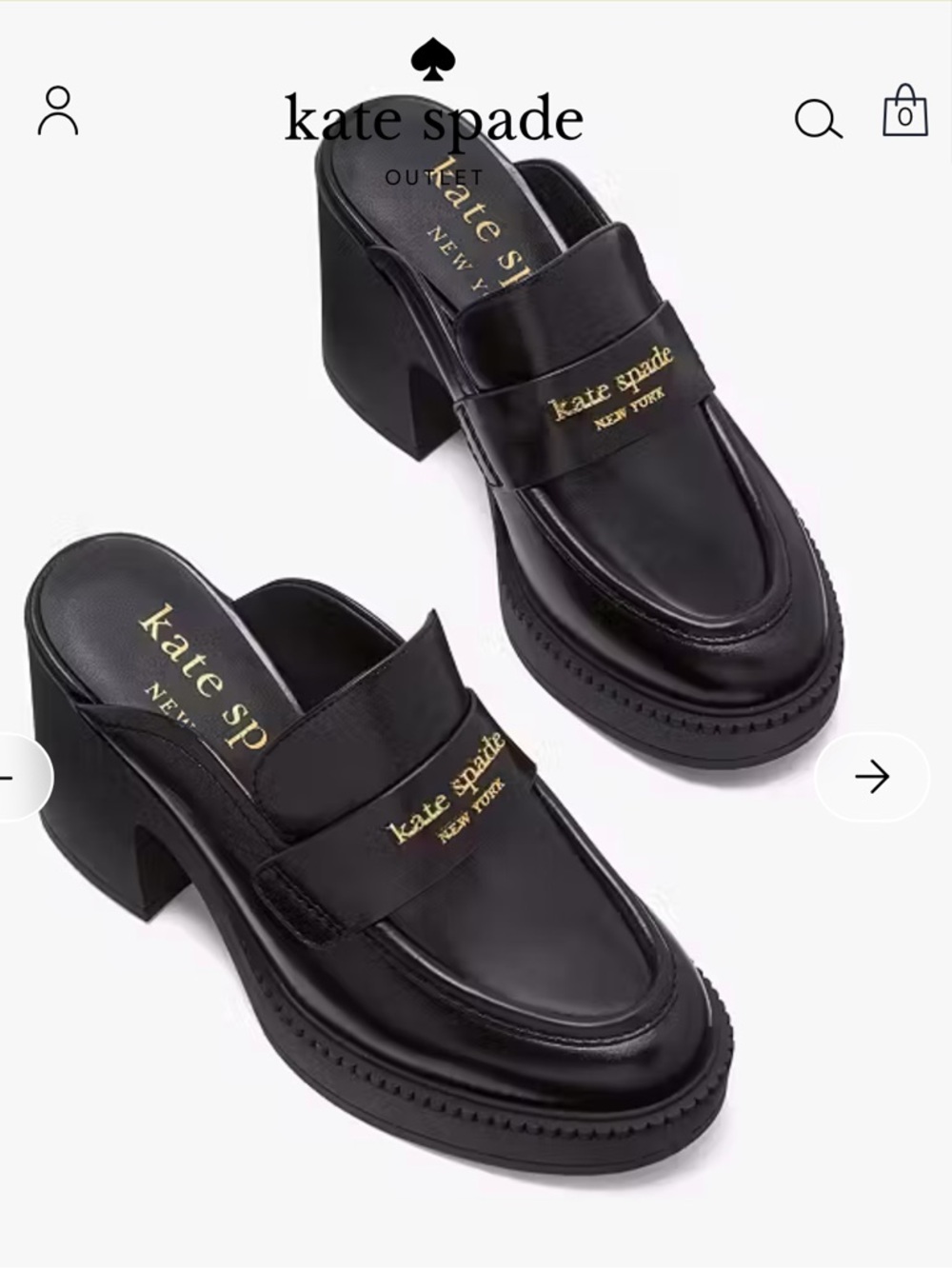 Kate Spade Blake Platform Mule Loafers Size 6